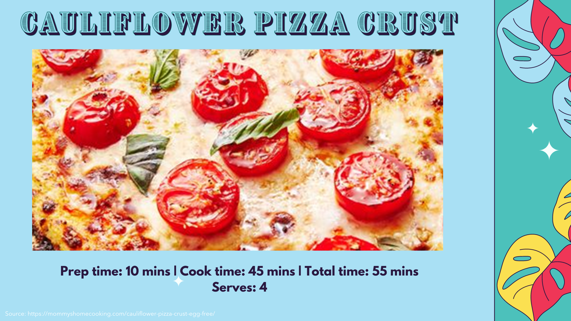 Cauliflower pizza crust recipe